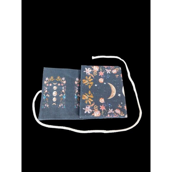 Celestial Moon Floral Tarot Card Holder Trifold Cord - Picture 4 of 13